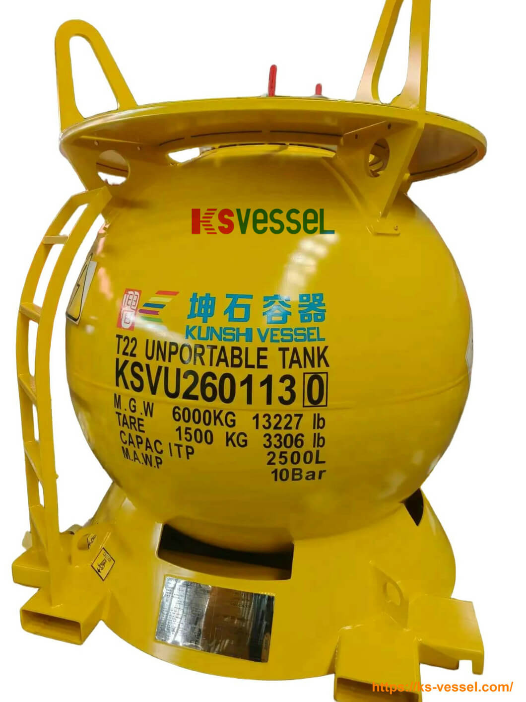 ISO T22 Stainless Steel Spherical Portable Tank for DMDS(Dimethyl Disulfide) IBCtank 2.5cbm 